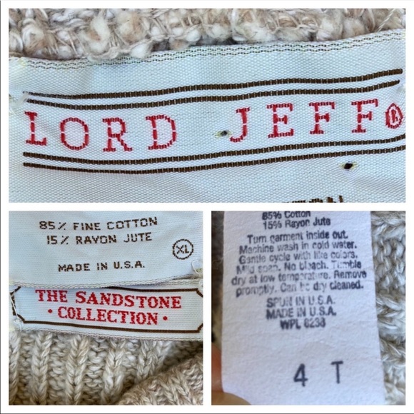 Lord Jeff Cable Knit Striped Sweater SZ XL - Picture 16 of 16